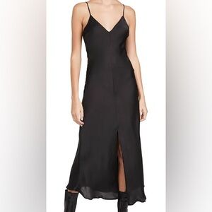 Free People Smoke & Mirrors Black Slip Maxi Dress